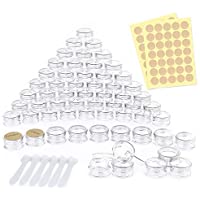 Los mejores  - 60 Piezas Contenedores de plástico- PAMIYO 5 ml Envase Cosmético Vacío Pequeño Plástico Puede Olla Cosmética Tarro Vacío…